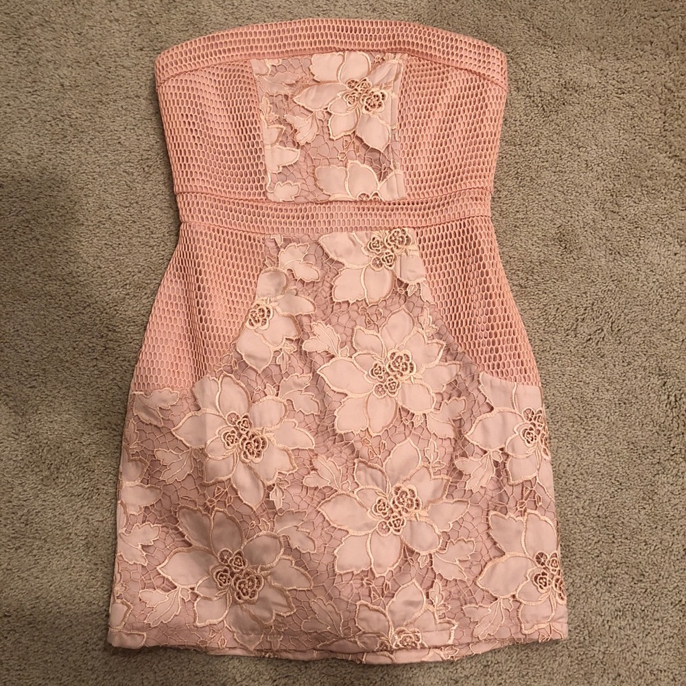 REVOLVE Lovers + Friends Pink Strapless Dress